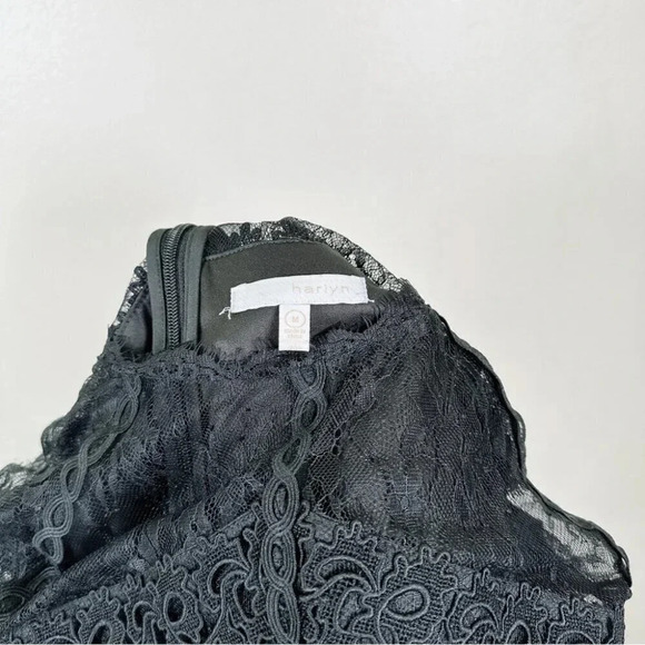 Harlyn Womens  Size Medium Black Lace Illusion Jumpsuit - Picture 9 of 15